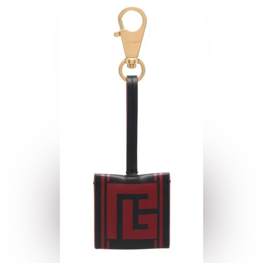 NWT BALMAIN CHINESE NEW YEAR KEY HOLDER IN BLACK WITH RED STUNNING
